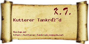 Kutterer Tankréd névjegykártya